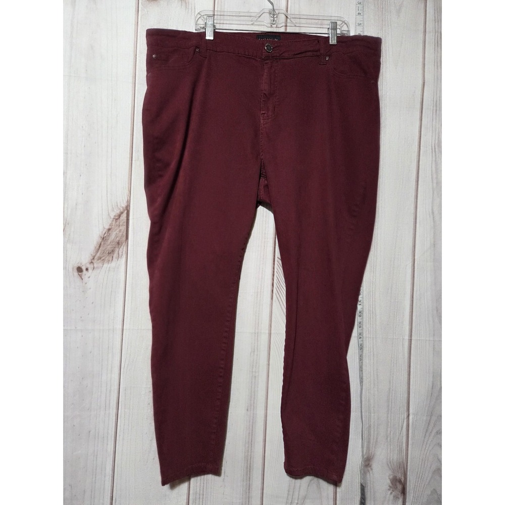East Adeline Pants Womens 24 Burnt Red Skinny Stretch High Rise Plus Size